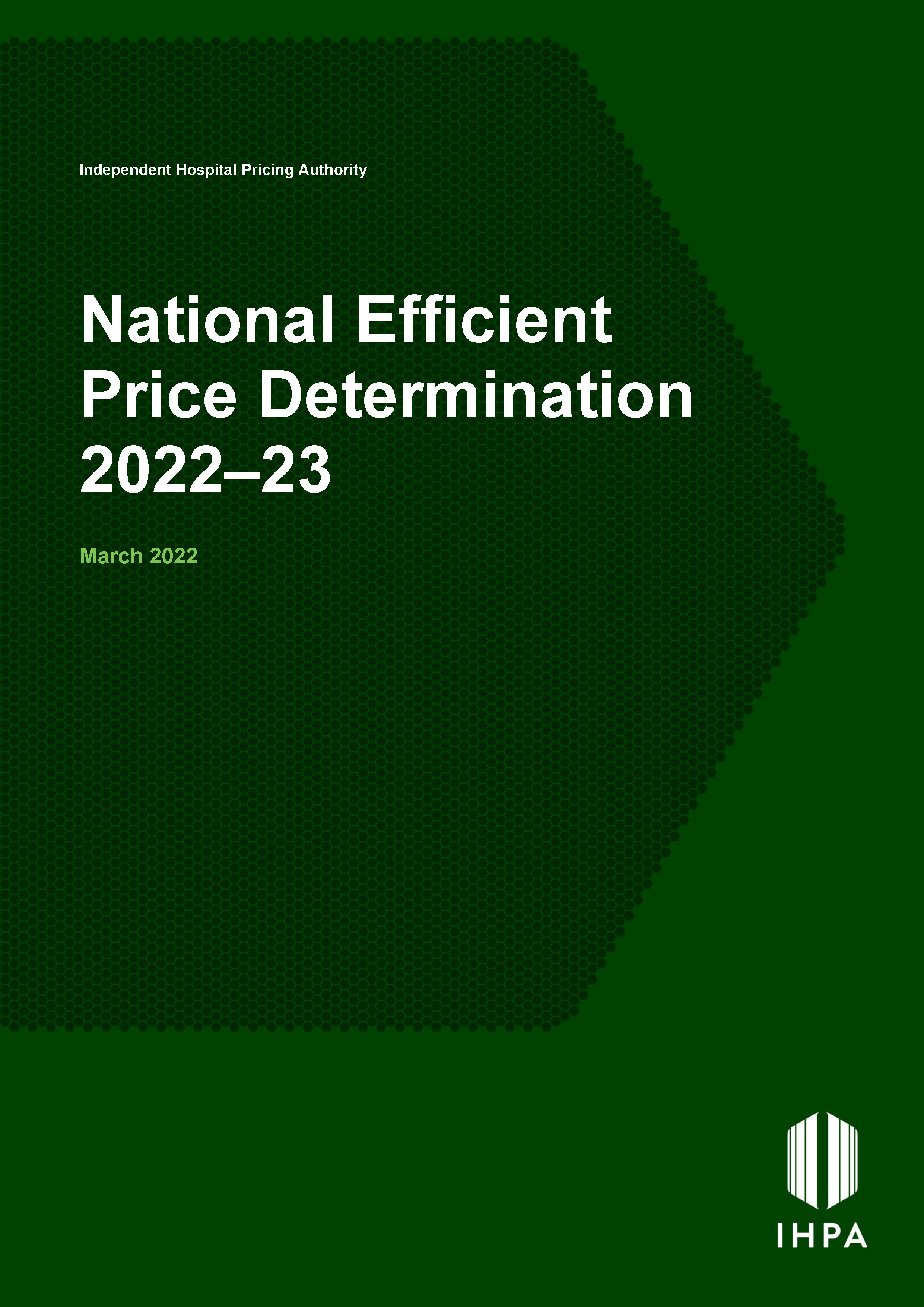National Efficient Price Determination 202223 Resources IHACPA